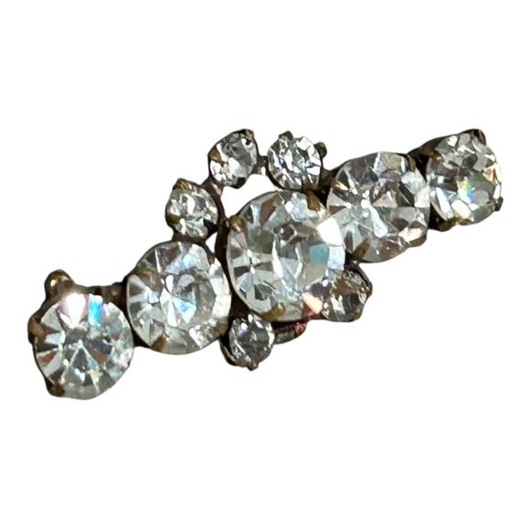 Vintage Made in Austria Austrian Crystal Bar Brooch Pin - Picture 3 of 6